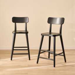 Silvester Black Bar Stool with Backrest - thumbnail 1