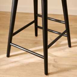 Silvester Black Bar Stool with Backrest - thumbnail 6