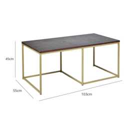 Jay Walnut Coffee Table - Gold Frame - thumbnail 5