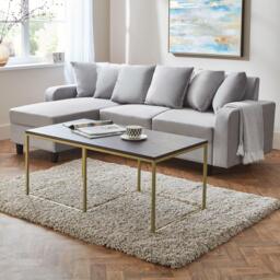 Jay Walnut Coffee Table - Gold Frame - thumbnail 1