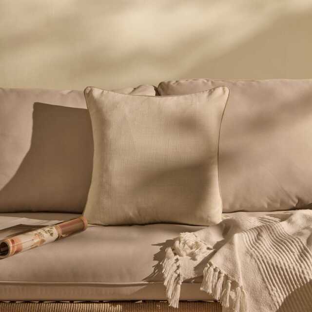 Camber 45x45cm Garden Scatter Cushion Cover - Off White with Sand Piping - image 1