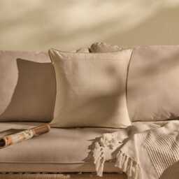Camber 45x45cm Garden Scatter Cushion Cover - Off White with Sand Piping - thumbnail 2