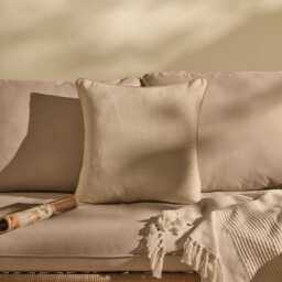 Camber 45x45cm Garden Scatter Cushion Cover - Off White with Sand Piping