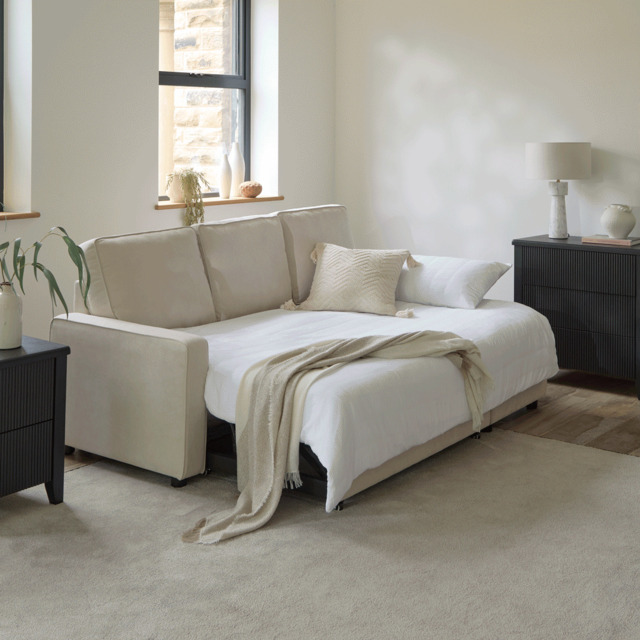 Hugo Corner Sofa Bed with Storage - White - image 1
