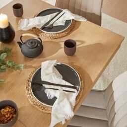 Amelia Whitewash Extendable Dining Table Set - 6 Seater - Bella Soft Beige Dining Chairs - Black Legs - thumbnail 4