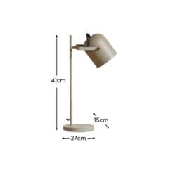 Birstall 41cm Metal Desk Lamp - Grey - thumbnail 3