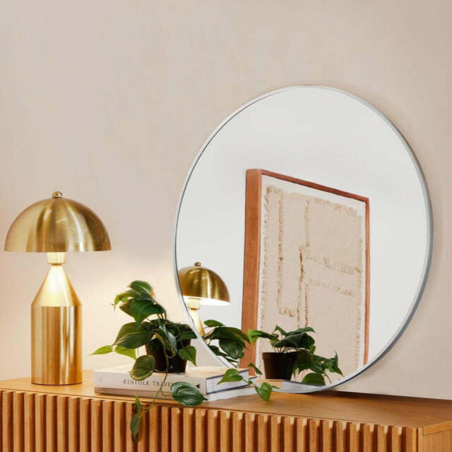 Marbury 50cm Metal Round Mirror - Silver