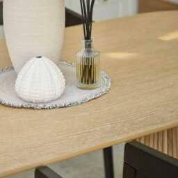 Willow Whitewash Dining Table Set - 6 Seater - Ella Black Carver Chairs - thumbnail 3