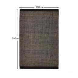 Cotham Black & Natural Striped Wool with Cotton Rug - 200 x 290cm - thumbnail 5