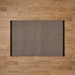 Cotham Black & Natural Striped Wool with Cotton Rug - 200 x 290cm - thumbnail 3