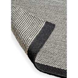 Cotham Black & Natural Striped Wool with Cotton Rug - 200 x 290cm - thumbnail 4