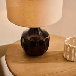 Midford Dark Grey Glass Table Lamp Base - 22cm - thumbnail 3