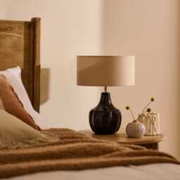 Midford Dark Grey Glass Table Lamp Base - 22cm - thumbnail 2