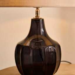 Midford Dark Grey Glass Table Lamp Base - 22cm - thumbnail 5