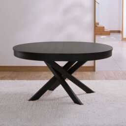 Amelia Black Oak Oval Extendable Dining Table - thumbnail 3