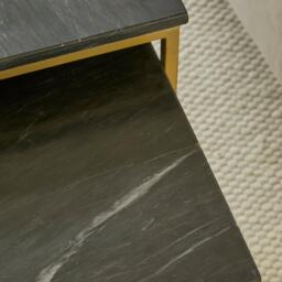 Nara Real Marble Nest of Tables - Gold Frame - thumbnail 3