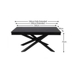 Amelia Black Wood Dining Table - Extendable - thumbnail 4