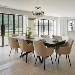 Amelia Black Wood Dining Table - Extendable - thumbnail 2