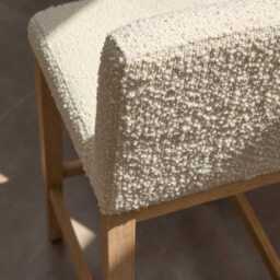 Nolan Boucle Bar Stool - Whitewash Oak Legs - thumbnail 5