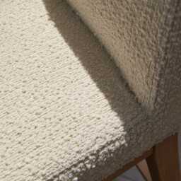 Nolan Boucle Bar Stool - Whitewash Oak Legs - thumbnail 6