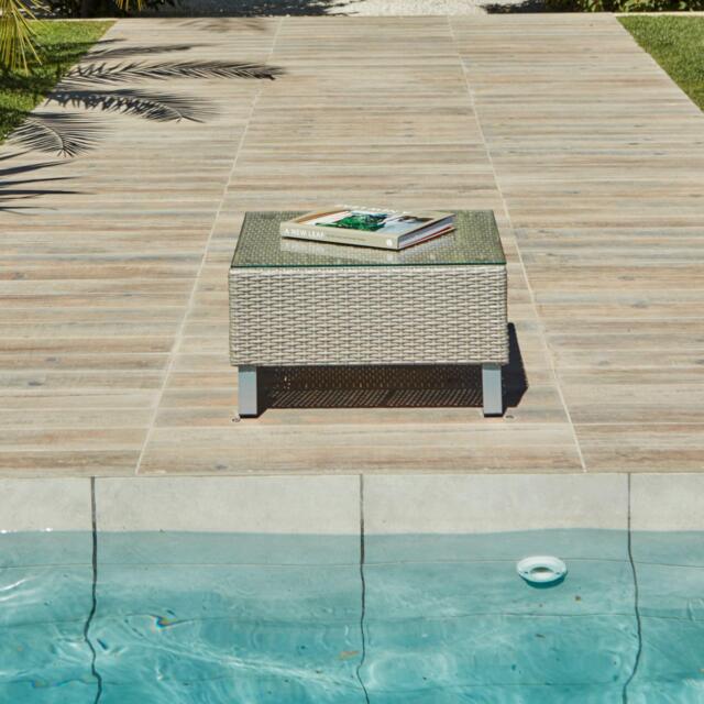 Aria Rattan Garden Coffee Table - Light Grey - image 1