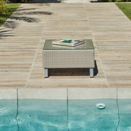Aria Rattan Garden Coffee Table - Light Grey