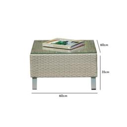 Aria Rattan Garden Coffee Table - Light Grey - thumbnail 3