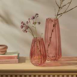 Veneto 20cm Glass Vase - Cerise - thumbnail 6