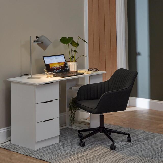 Essie 3 Drawer Desk - White - image 1