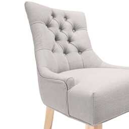Louis Soft Beige Dining Chairs - Set of 2 - Whitewash Legs - thumbnail 4