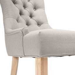 Louis Soft Beige Dining Chairs - Set of 2 - Whitewash Legs - thumbnail 6