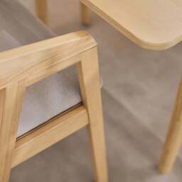Paul Pale Oak Extending Dining Table Set - 4 Seater - Ella Fawn Linen Carver Chairs - Pale Oak legs - thumbnail 5