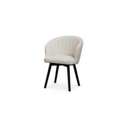 Arabella Light Beige Boucle Dining Chairs - Set of 2 - Black Oak Legs - thumbnail 6