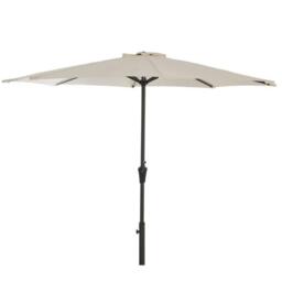 Cream LED Parasol - 2.7m Round with Raincover - thumbnail 1
