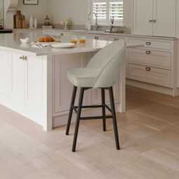 Marilyn Soft Beige Bar Stool - Black Oak Legs - thumbnail 2