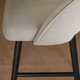 Marilyn Soft Beige Bar Stool - Black Oak Legs - thumbnail 4