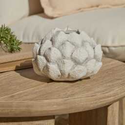Alvito 9.5cm Artichoke Flower Candle Holder - Natural