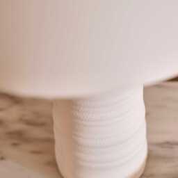 Burleigh 43cm White Ceramic Table Lamp Base & Coningsby Snow White Cotton Lampshade - 35cm - thumbnail 6