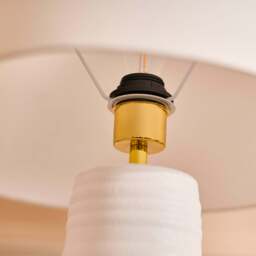 Burleigh 43cm White Ceramic Table Lamp Base & Coningsby Snow White Cotton Lampshade - 35cm - thumbnail 5