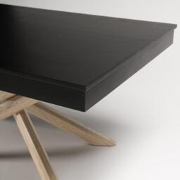 Amelia Black Wood Dining Table - Extendable - Whitewash Legs - thumbnail 5