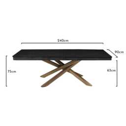 Amelia Black Wood Dining Table - Extendable - Whitewash Legs - thumbnail 6