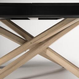 Amelia Black Wood Dining Table - Extendable - Whitewash Legs - thumbnail 3