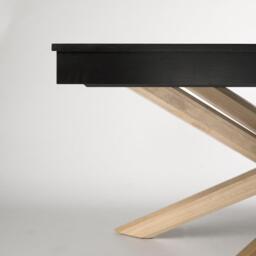 Amelia Black Wood Dining Table - Extendable - Whitewash Legs - thumbnail 4