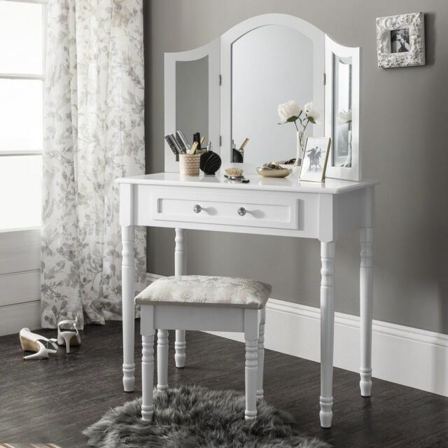 Sienna White Dressing Table with Mirror & Stool - image 1