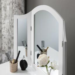 Sienna White Dressing Table with Mirror & Stool - thumbnail 6