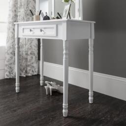 Sienna White Dressing Table with Mirror & Stool - thumbnail 4