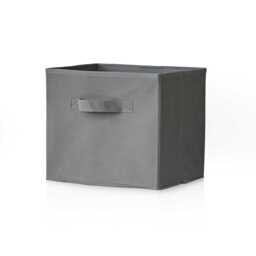 Cara 2 Tier Storage Unit / Chalk White Bookcase with Grey Boxes - thumbnail 6