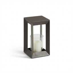 Coxley 25cm Iron Lantern - Nickel - thumbnail 4