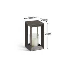 Coxley 25cm Iron Lantern - Nickel - thumbnail 5