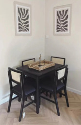 Charlie Black Oak Dining Table Set  - Extendable - 4 Seater - Charlie Dining Chairs - thumbnail 4